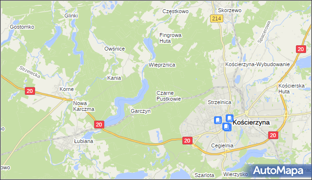 mapa Czarne Pustkowie, Czarne Pustkowie na mapie Targeo