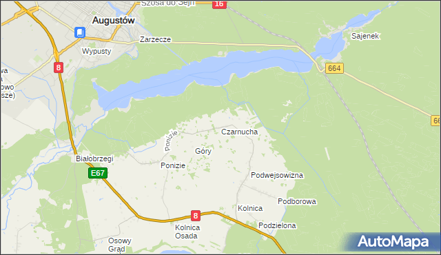 mapa Czarnucha, Czarnucha na mapie Targeo