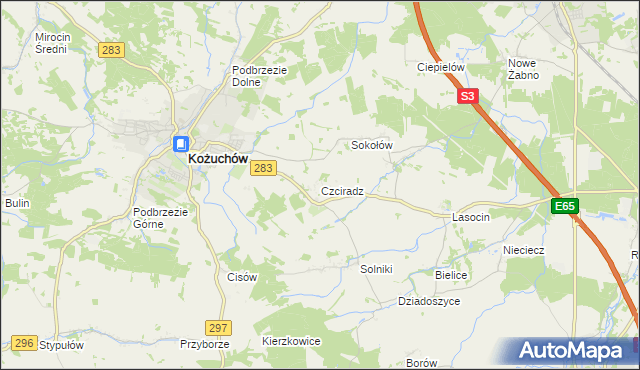 mapa Czciradz, Czciradz na mapie Targeo