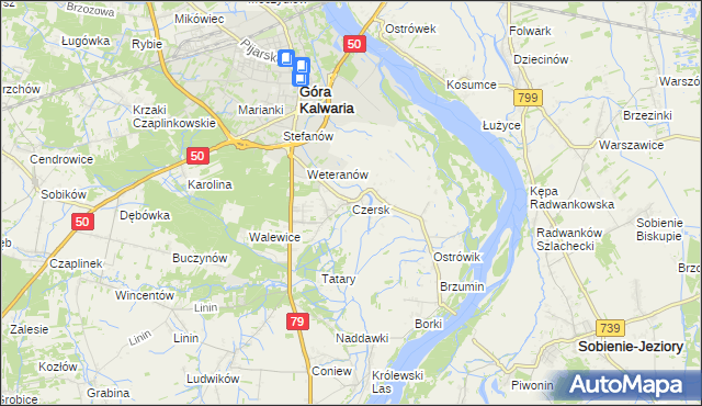 mapa Czersk gmina Góra Kalwaria, Czersk gmina Góra Kalwaria na mapie Targeo