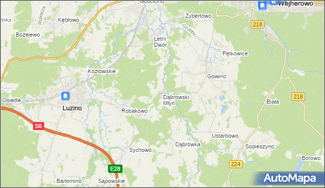 mapa Dąbrowski Młyn, Dąbrowski Młyn na mapie Targeo