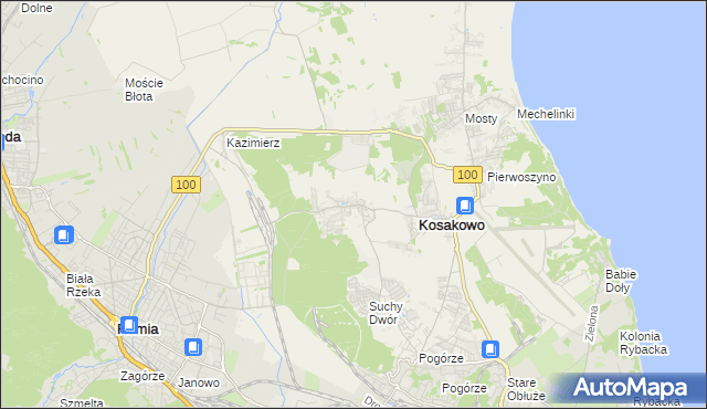 mapa Dębogórze, Dębogórze na mapie Targeo