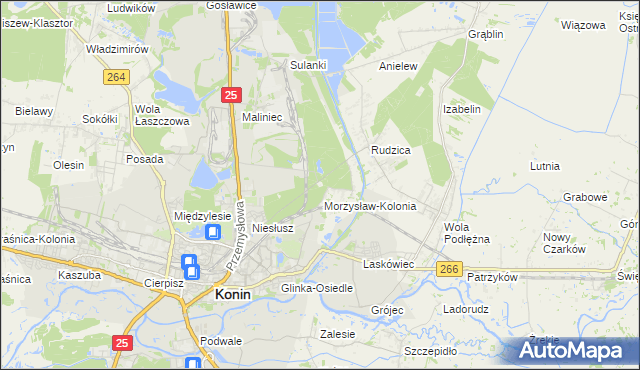 mapa Długa Łąka, Długa Łąka na mapie Targeo