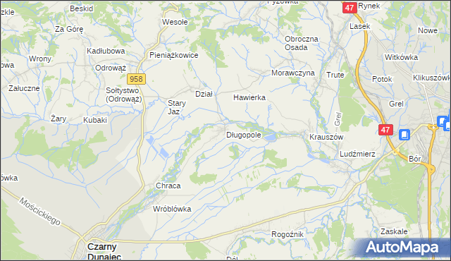 mapa Długopole, Długopole na mapie Targeo