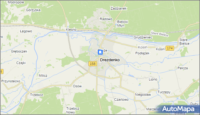 mapa Drezdenko, Drezdenko na mapie Targeo