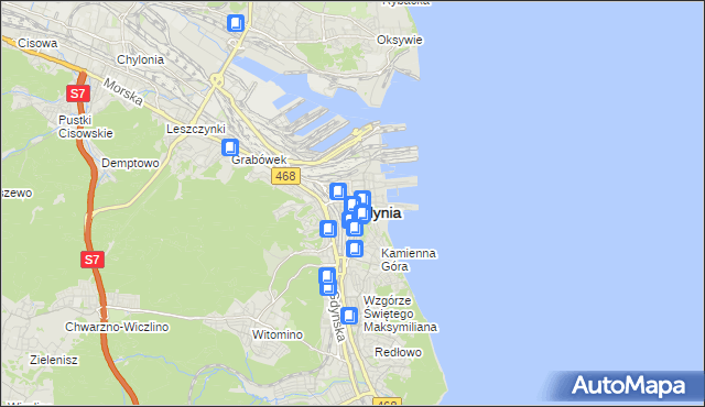 mapa Gdyni, Gdynia na mapie Targeo