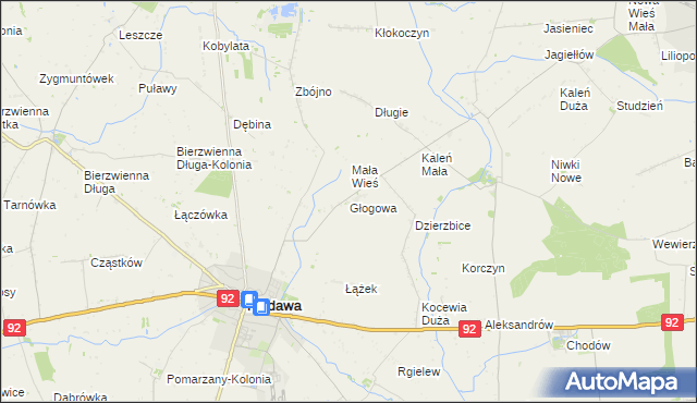 mapa Głogowa gmina Kłodawa, Głogowa gmina Kłodawa na mapie Targeo