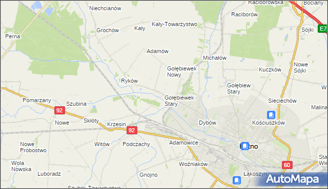 mapa Gołębiewek Stary, Gołębiewek Stary na mapie Targeo