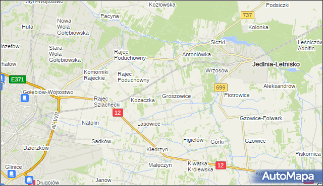 mapa Groszowice, Groszowice na mapie Targeo