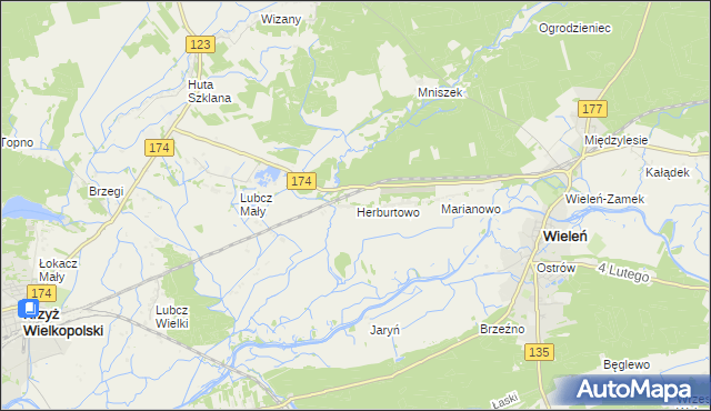 mapa Herburtowo, Herburtowo na mapie Targeo