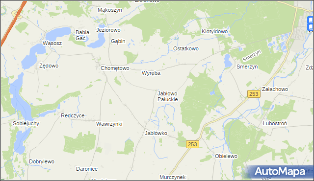 mapa Jabłowo Pałuckie, Jabłowo Pałuckie na mapie Targeo