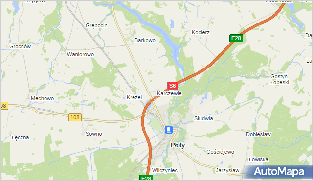 mapa Karczewie, Karczewie na mapie Targeo