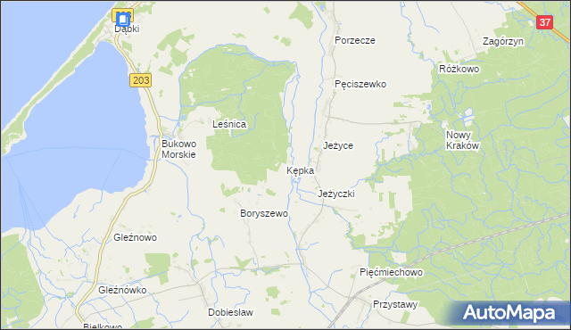 mapa Kępka gmina Darłowo, Kępka gmina Darłowo na mapie Targeo
