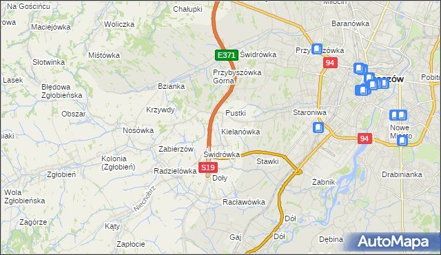 mapa Kielanówka, Kielanówka na mapie Targeo