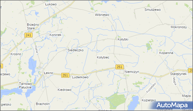 mapa Kołybiec, Kołybiec na mapie Targeo