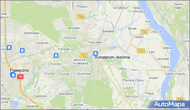 mapa Konstancin-Jeziorna, Konstancin-Jeziorna na mapie Targeo