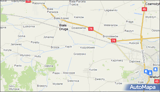 mapa Kopydłówek, Kopydłówek na mapie Targeo