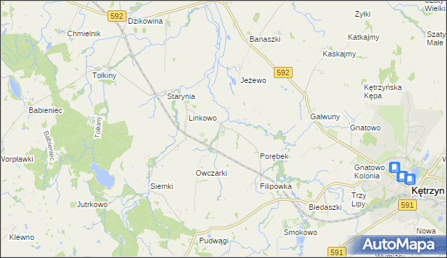 mapa Kotkowo gmina Kętrzyn, Kotkowo gmina Kętrzyn na mapie Targeo
