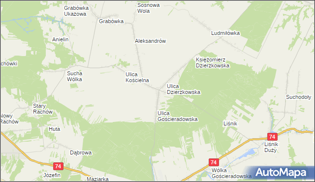 mapa Księżomierz-Osada, Księżomierz-Osada na mapie Targeo