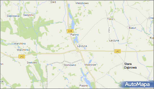 mapa Łęczyca gmina Stara Dąbrowa, Łęczyca gmina Stara Dąbrowa na mapie Targeo