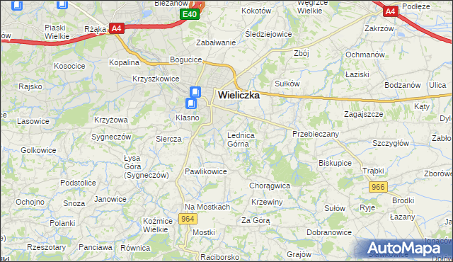 mapa Lednica Górna, Lednica Górna na mapie Targeo