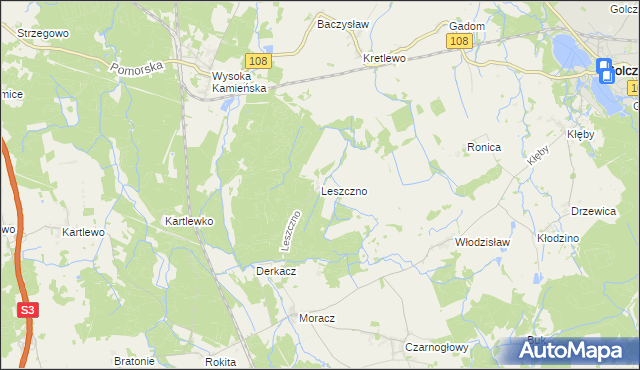 mapa Leszczno, Leszczno na mapie Targeo