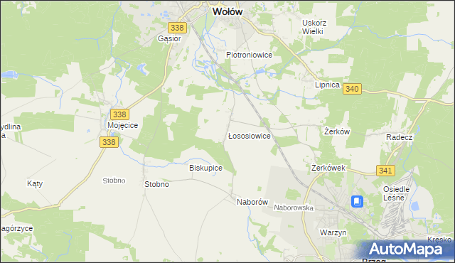 mapa Łososiowice, Łososiowice na mapie Targeo