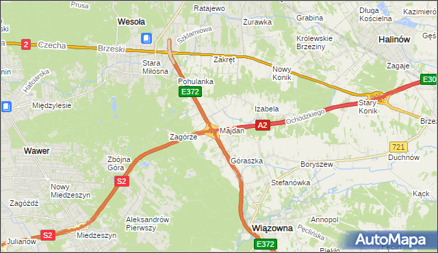 mapa Majdan gmina Wiązowna, Majdan gmina Wiązowna na mapie Targeo