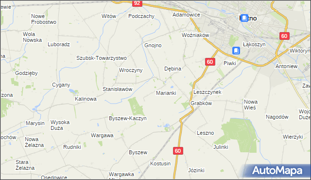 mapa Marianki gmina Kutno, Marianki gmina Kutno na mapie Targeo