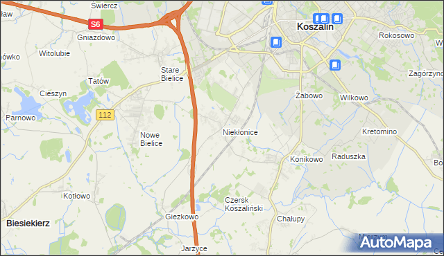 mapa Niekłonice, Niekłonice na mapie Targeo