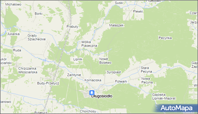 mapa Nowe Bosewo, Nowe Bosewo na mapie Targeo