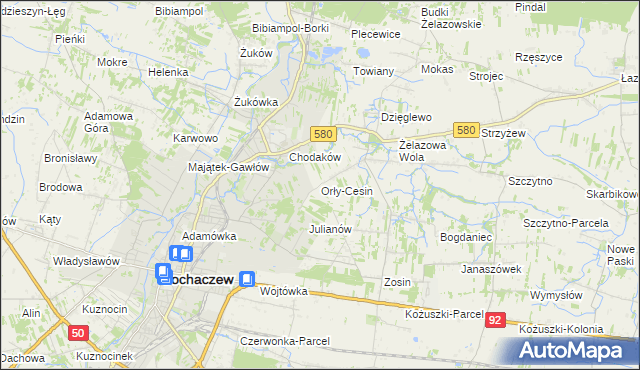 mapa Orły-Cesin, Orły-Cesin na mapie Targeo