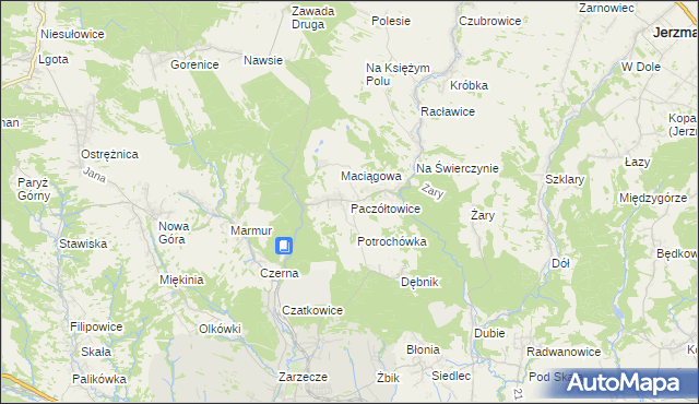 mapa Paczółtowice, Paczółtowice na mapie Targeo