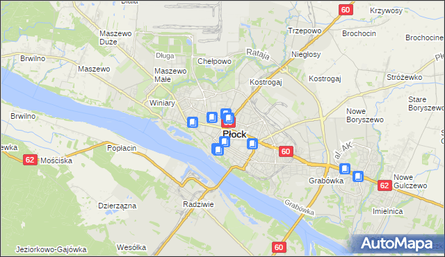 mapa Płock, Płock na mapie Targeo