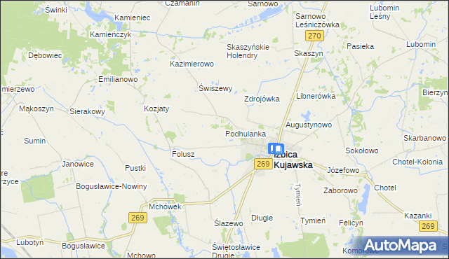 mapa Podhulanka, Podhulanka na mapie Targeo