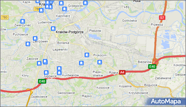 mapa Prokocim, Prokocim na mapie Targeo