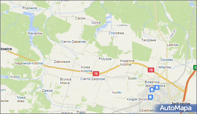 mapa Przysów, Przysów na mapie Targeo