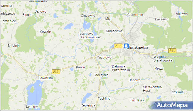 mapa Puzdrowo, Puzdrowo na mapie Targeo