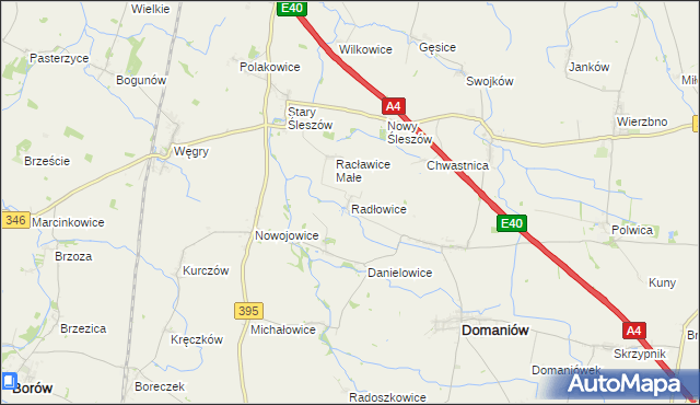 mapa Radłowice, Radłowice na mapie Targeo