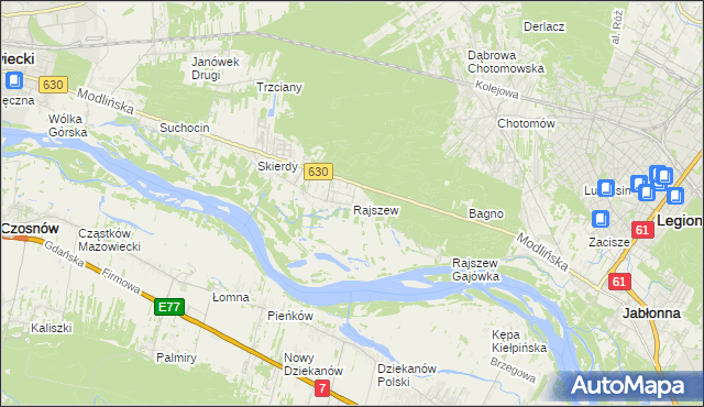 mapa Rajszew, Rajszew na mapie Targeo