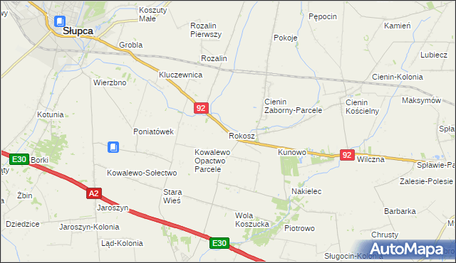 mapa Rokosz, Rokosz na mapie Targeo