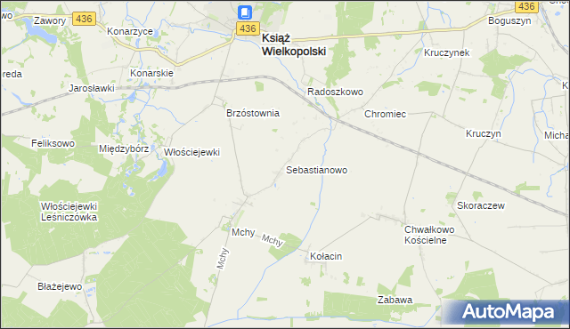 mapa Sebastianowo, Sebastianowo na mapie Targeo
