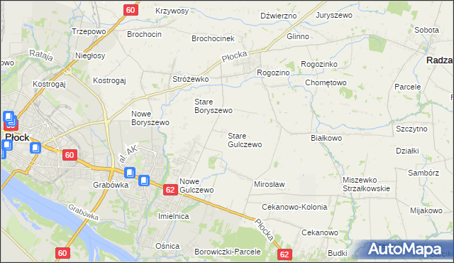 mapa Stare Gulczewo, Stare Gulczewo na mapie Targeo