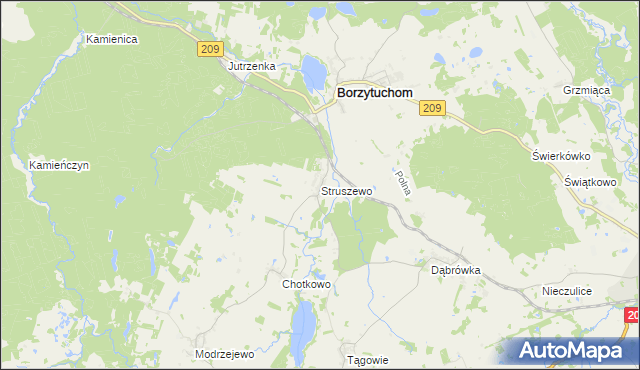 mapa Struszewo, Struszewo na mapie Targeo