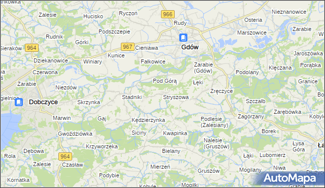 mapa Stryszowa, Stryszowa na mapie Targeo