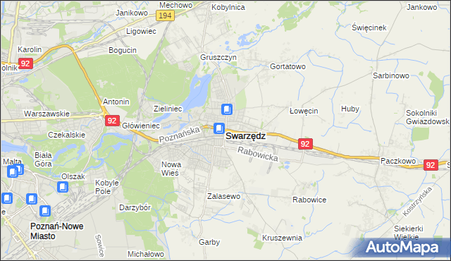 mapa Swarzędz, Swarzędz na mapie Targeo