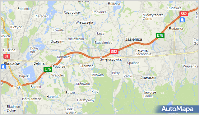 mapa Świętoszówka, Świętoszówka na mapie Targeo