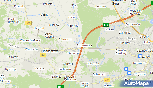 mapa Szczukowice, Szczukowice na mapie Targeo