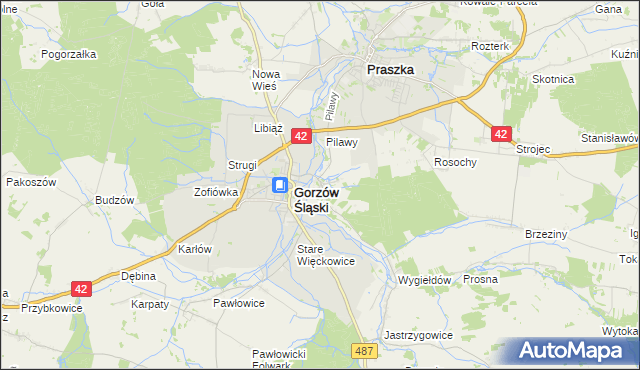 mapa Szyszków gmina Praszka, Szyszków gmina Praszka na mapie Targeo