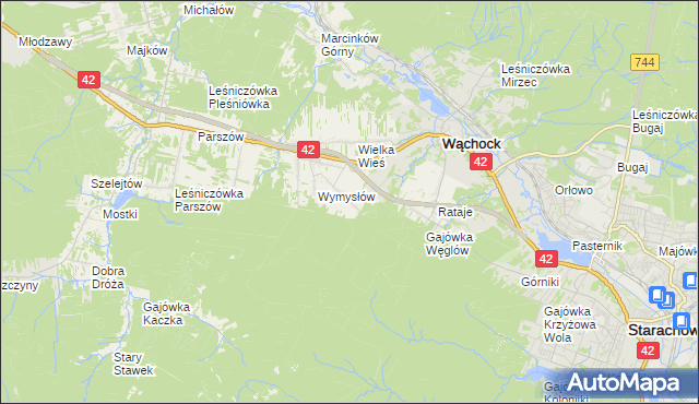 mapa Węglów, Węglów na mapie Targeo